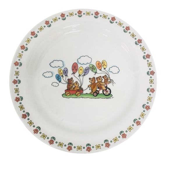 Lefton China New Mommy Double Handle Cup and Saucer Colorful Baby Bears Balloons - Picture 10 of 16